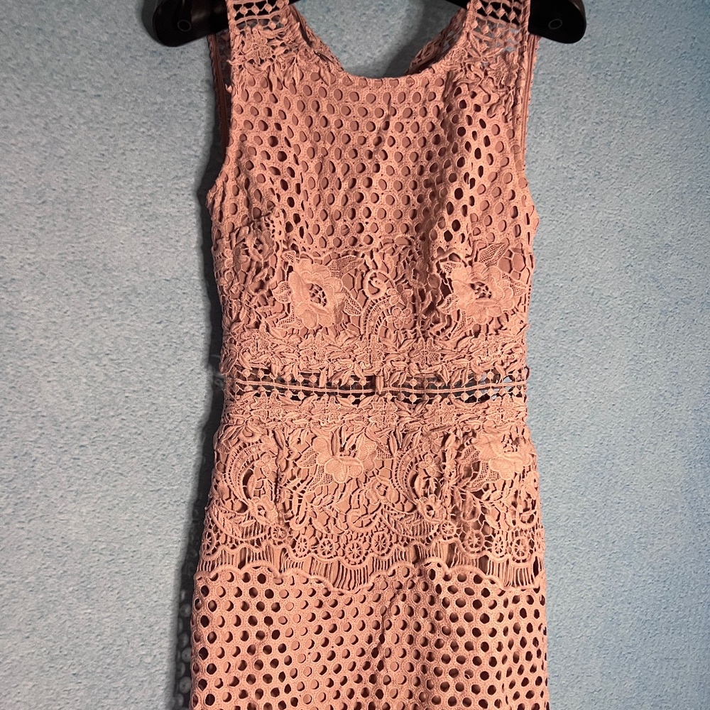 Dusty Rose Crochet Dress